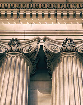 white marble pillars of a building