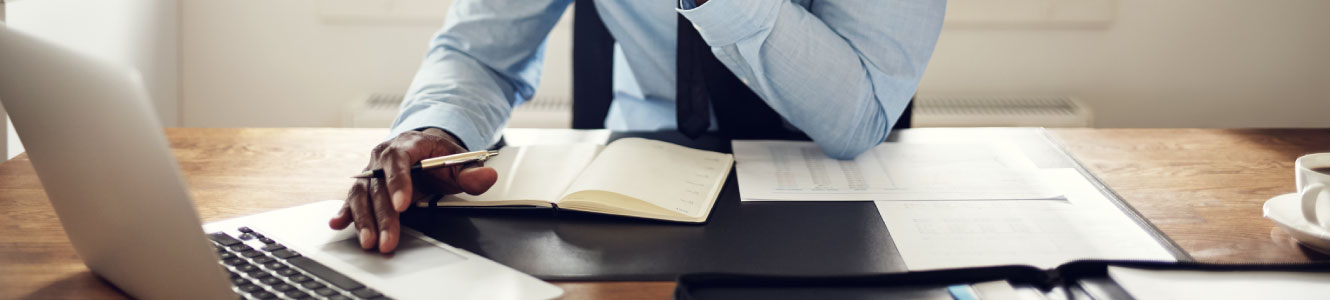 person at desk working