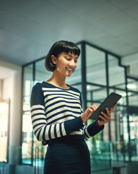 woman using a tablet