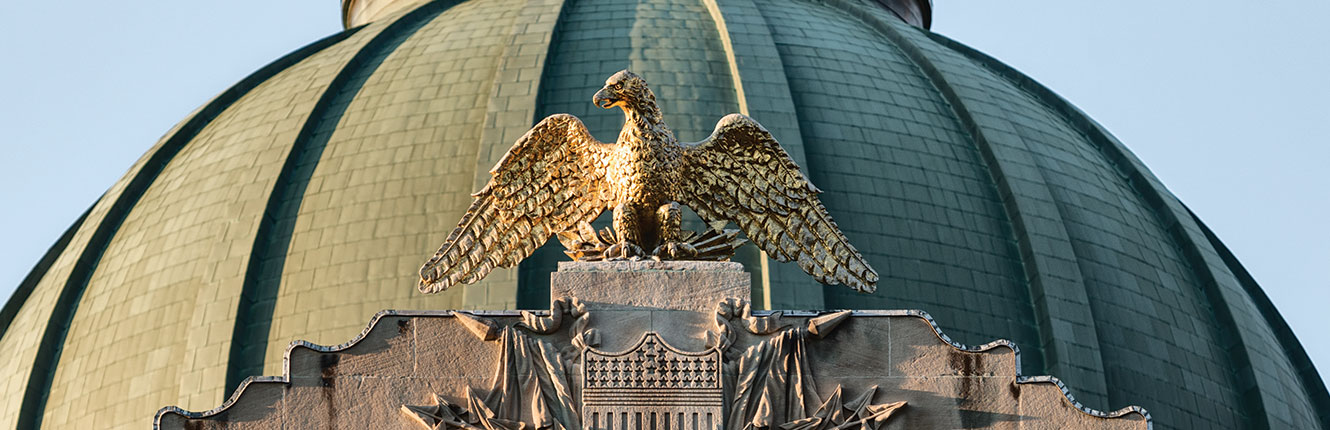 bald eagle monument on top of building