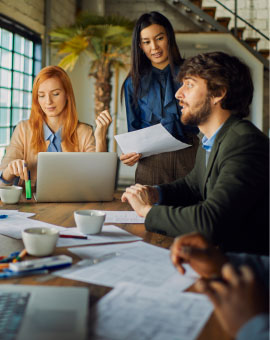 group of people having a meeting