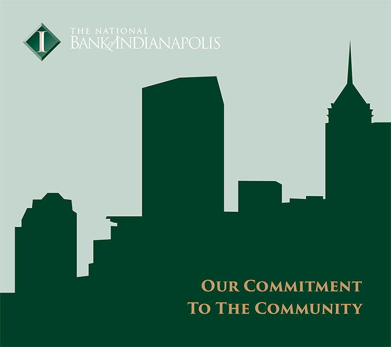 Indianapolis city skyline with text Our Commitment To The Community