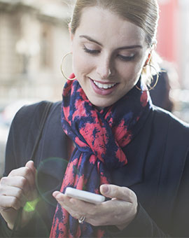 woman on her phone