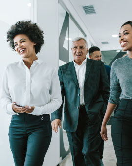 group of business people walking together 